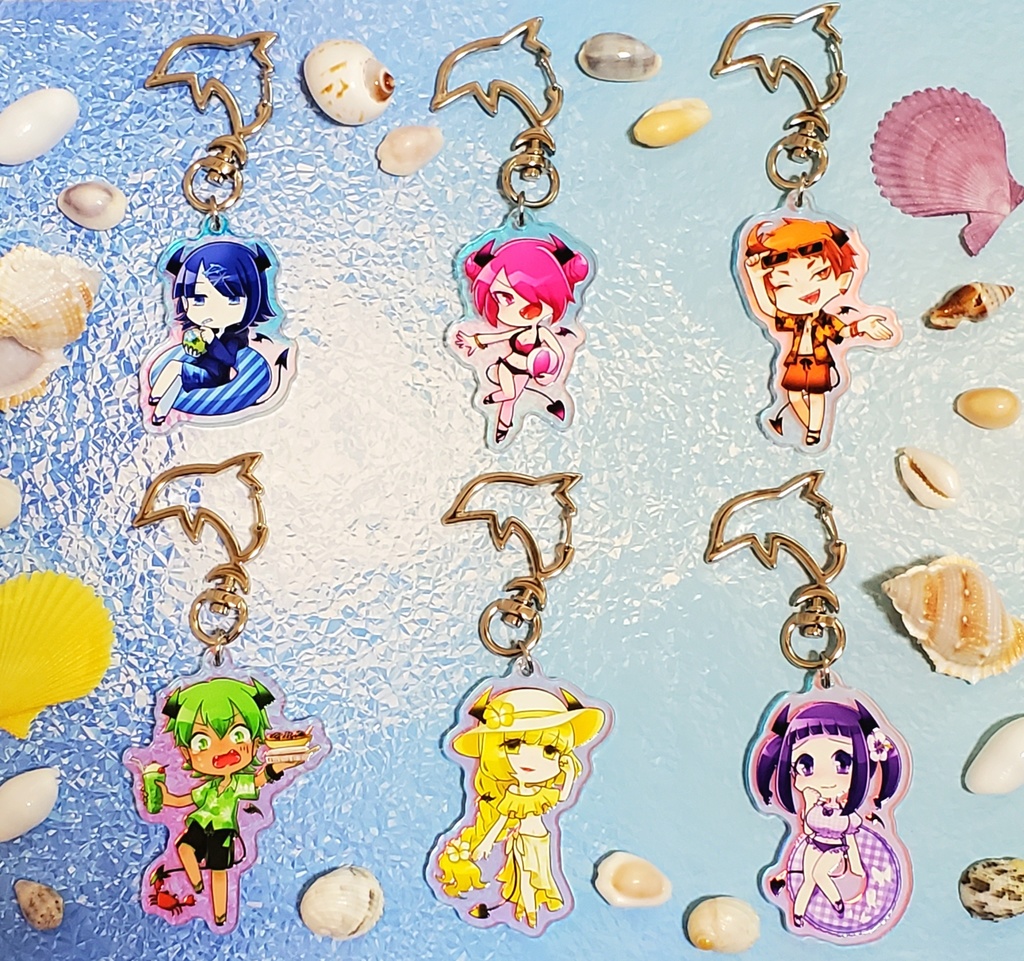 🌊😈小悪魔Summerキーホルダー🐬🐚