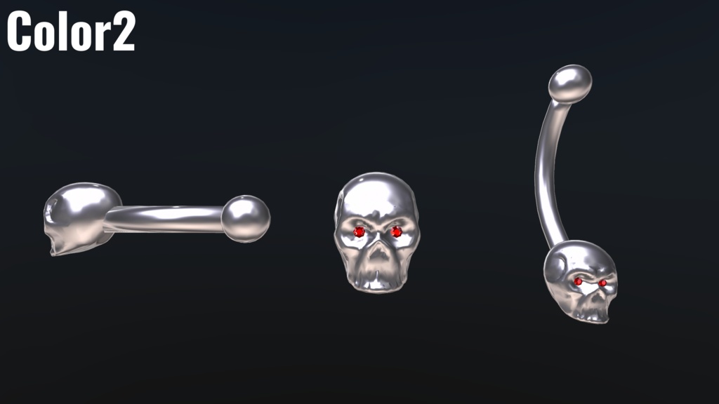 【3Dモデル】RyuZ Skull Pierce set スカルピアスセット【VRC想定】