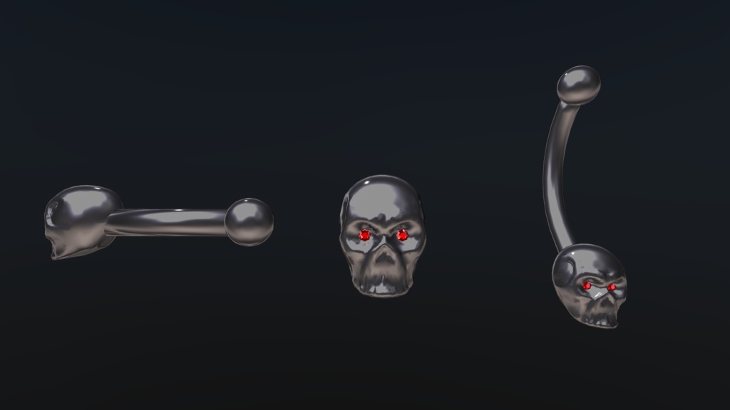 【3Dモデル】RyuZ Skull Pierce set スカルピアスセット【VRC想定】