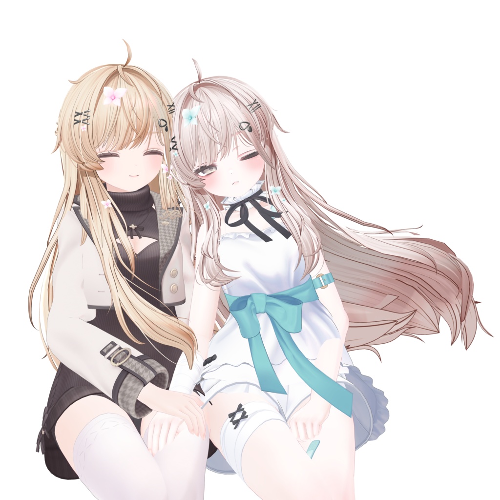 【19 avatars】【VRChat Hair】Flatbangs Butterfly Longhair