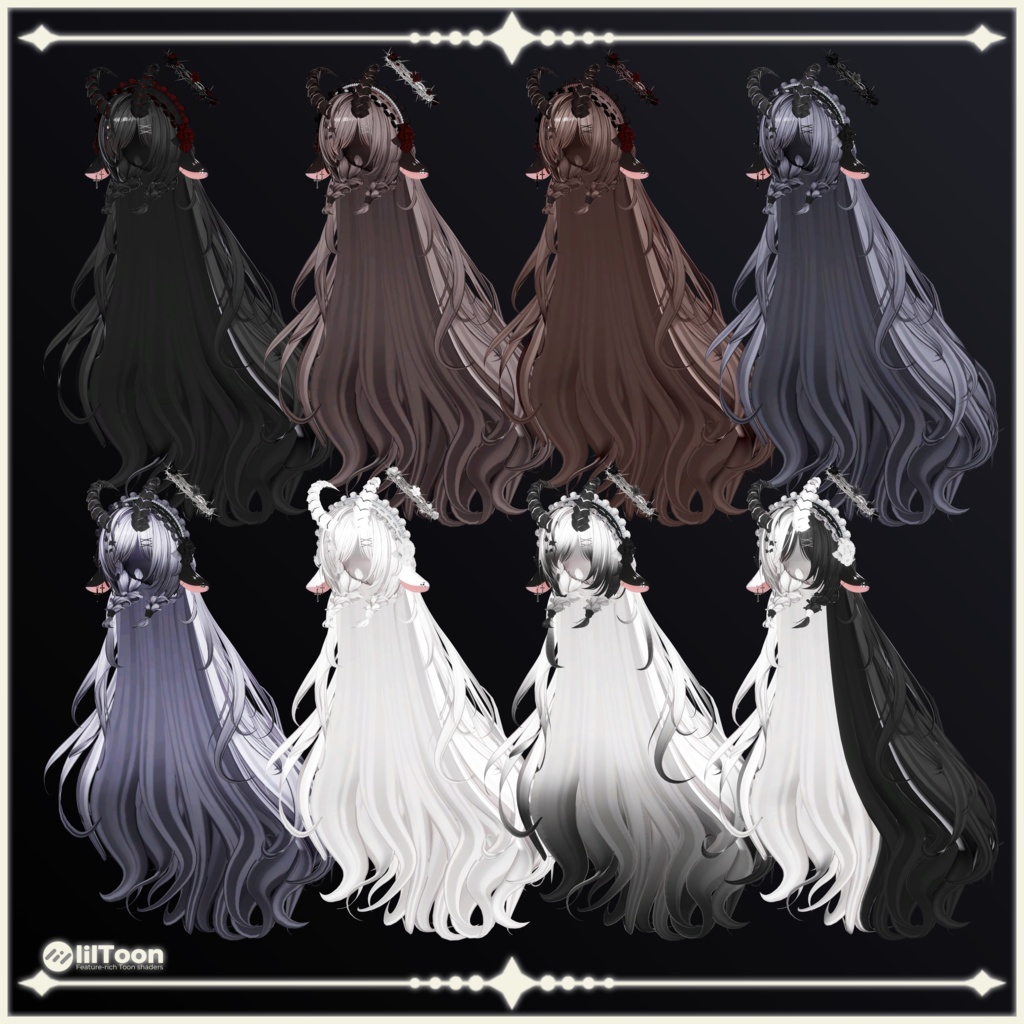 【23 avatars】【VRChat Hair】Lullaby & Lament