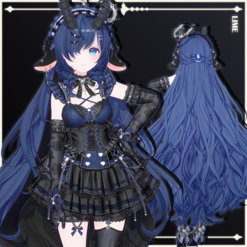 【23 avatars】【VRChat Hair】Lullaby & Lament