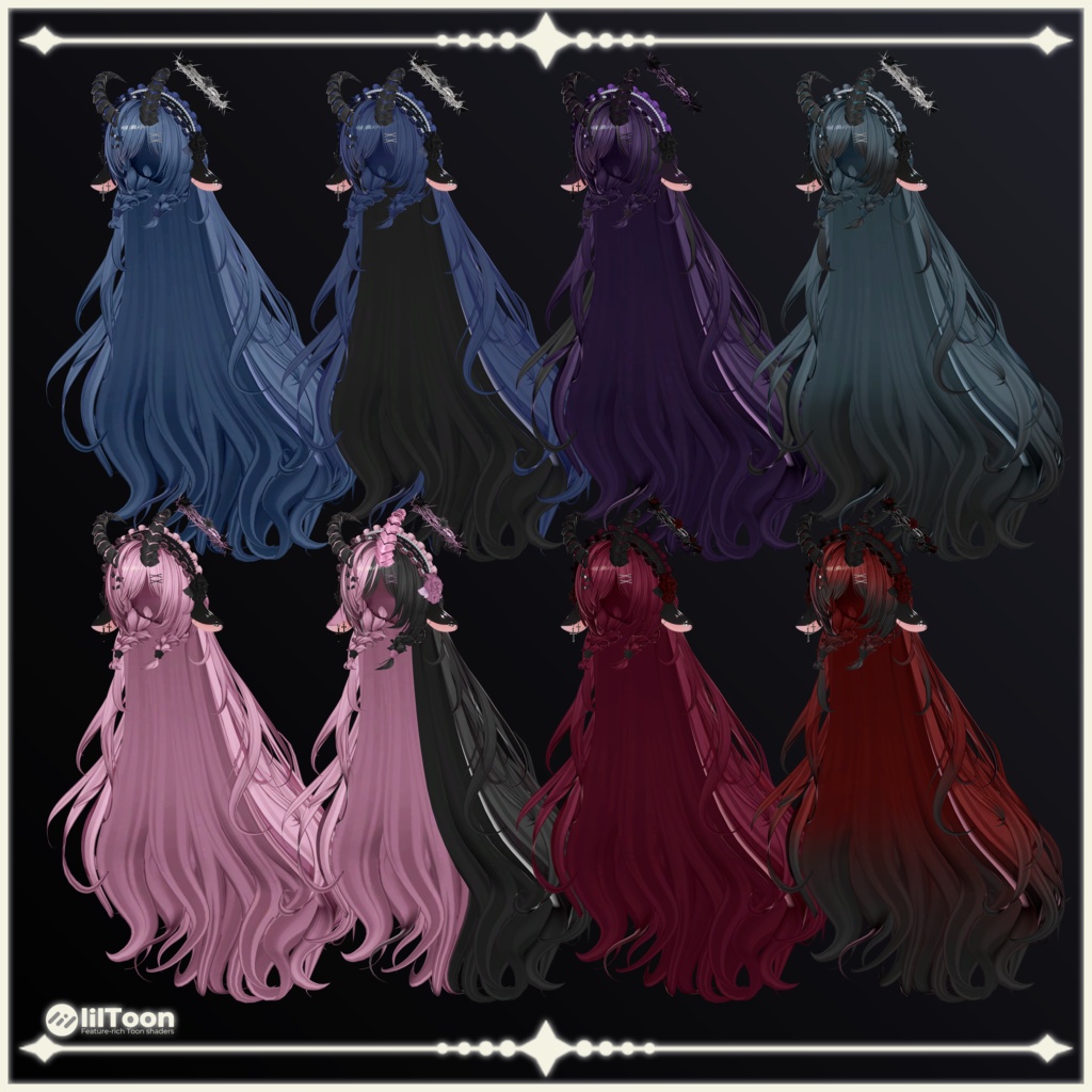 【23 avatars】【VRChat Hair】Lullaby & Lament