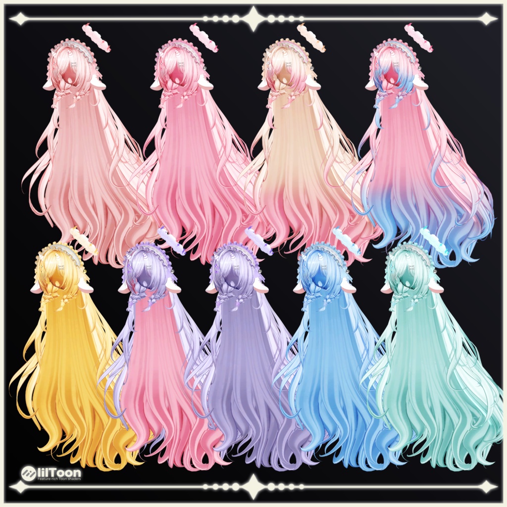 【23 avatars】【VRChat Hair】Lullaby & Lament