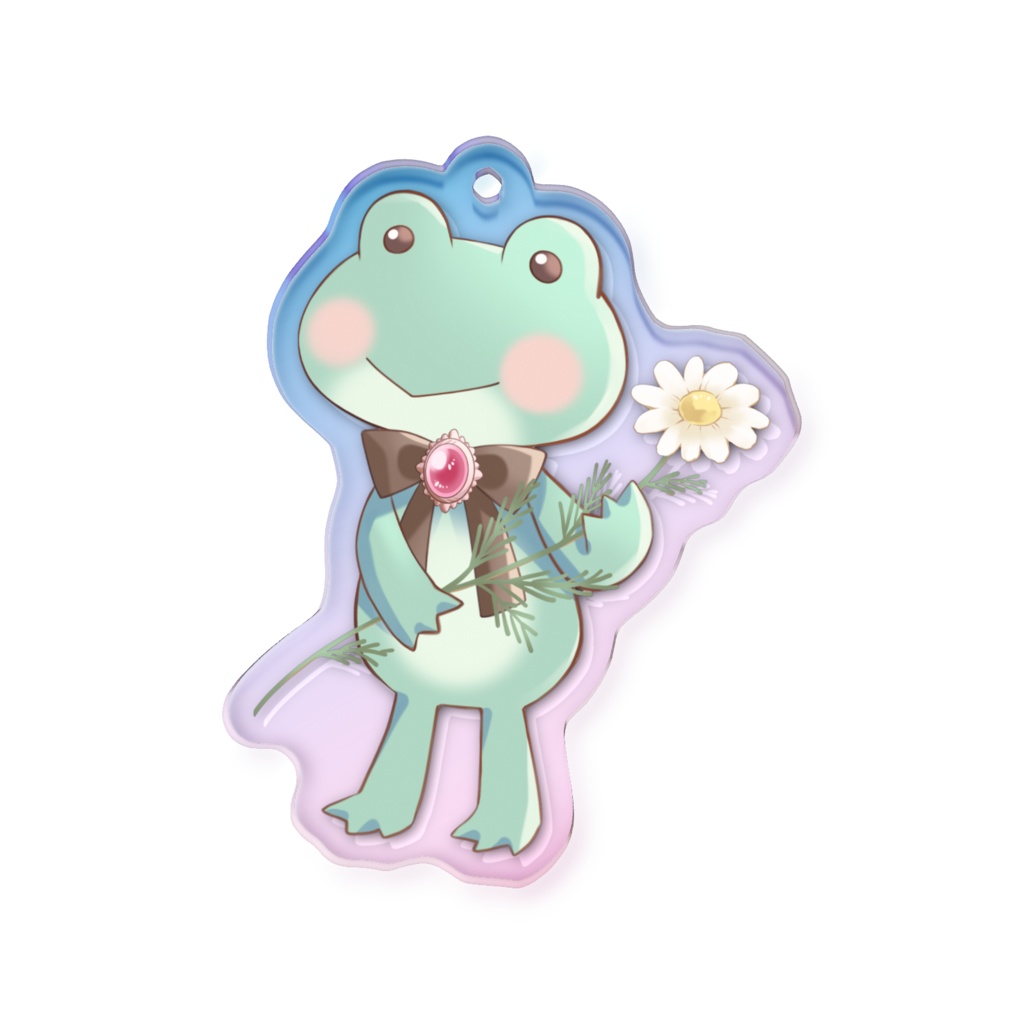 かえるさんオーロラアクリルキーホルダー - 50 × 50mm_月城リリナお誕生日記念グッズ2026