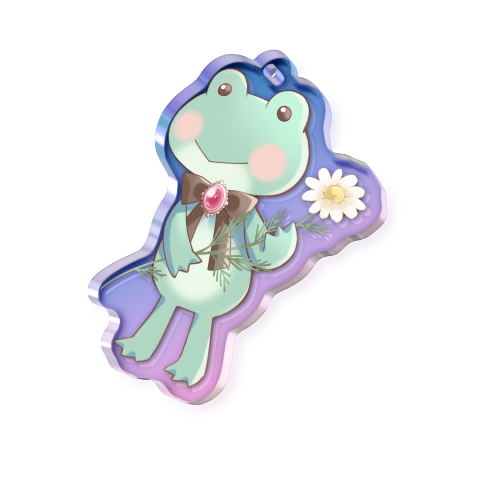 かえるさんオーロラアクリルキーホルダー - 50 × 50mm_月城リリナお誕生日記念グッズ2026
