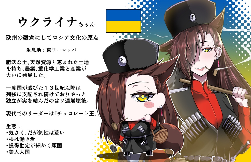 ウクライナちゃん<Ukraine>SD・アクリルキーホルダー