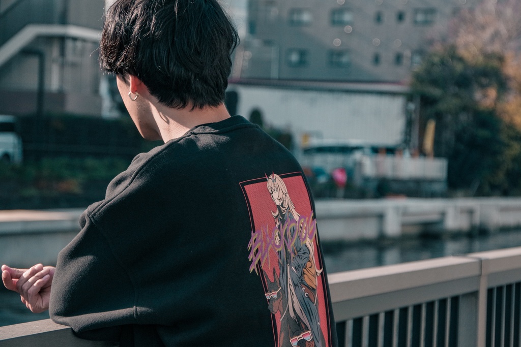 バゲ子&黒犬スウェット