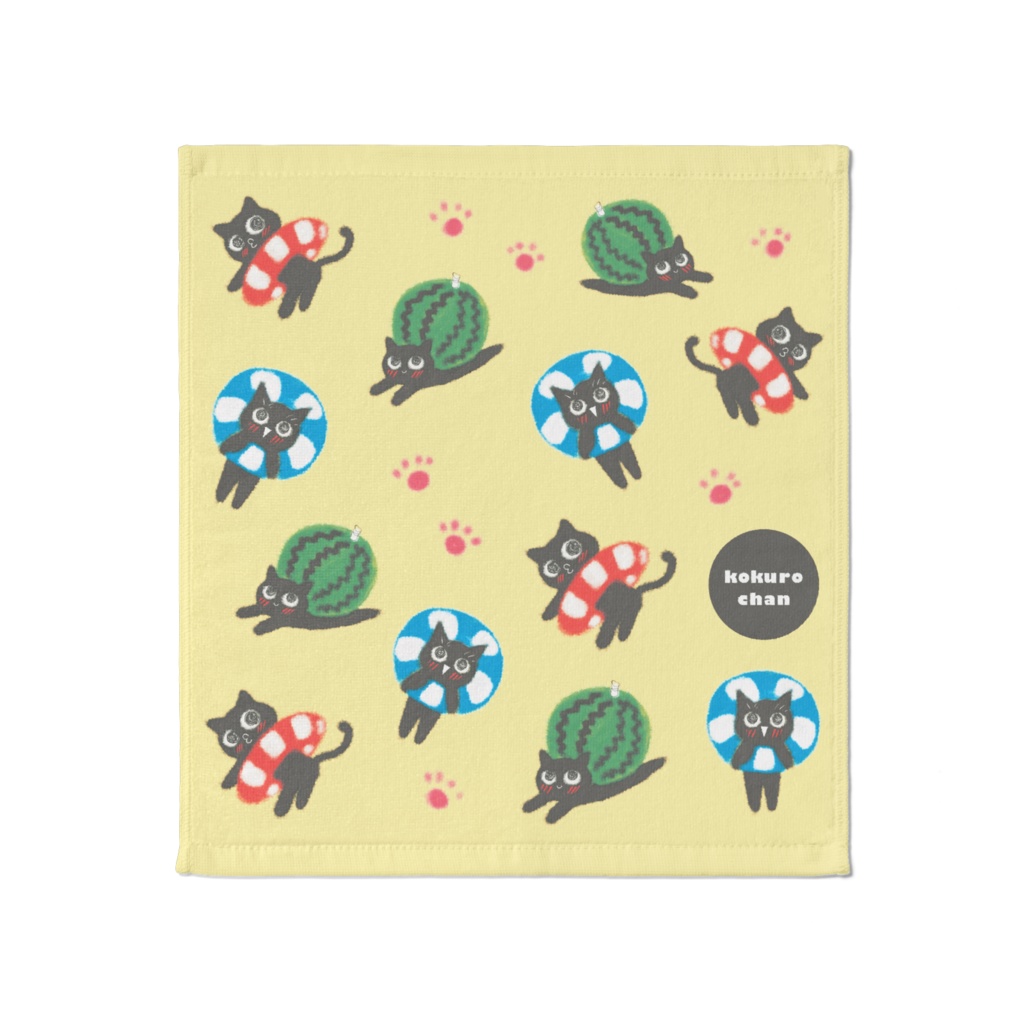 ハンドタオル(大 37 x 40 cm)こクロ夏休みごっこ
