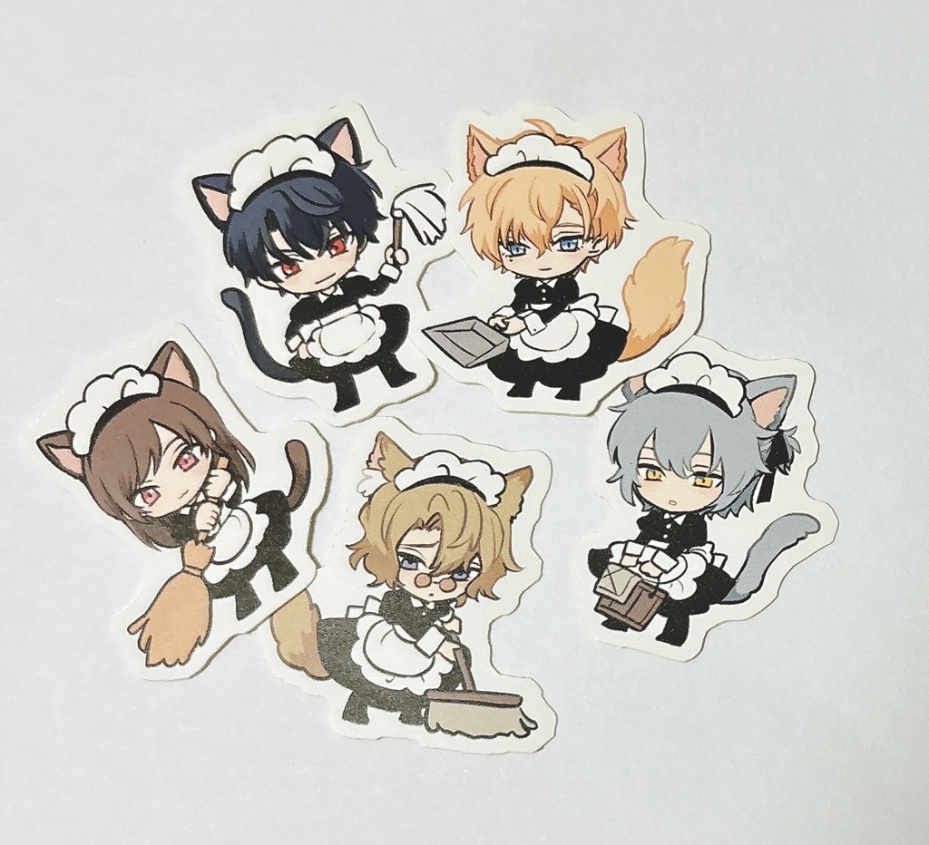 東＋晶♀猫耳メイドミニシールセット