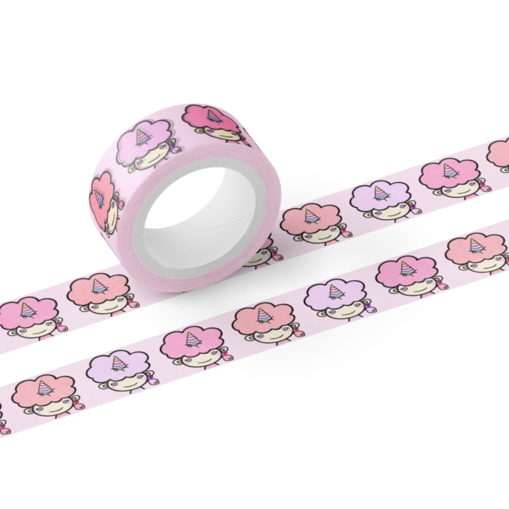 Afro unicorn pink マスキングテープ