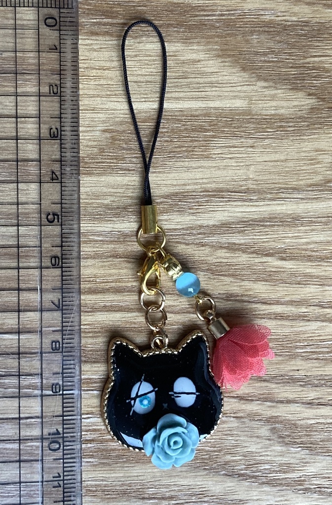 ドルタねこストラップ(花)