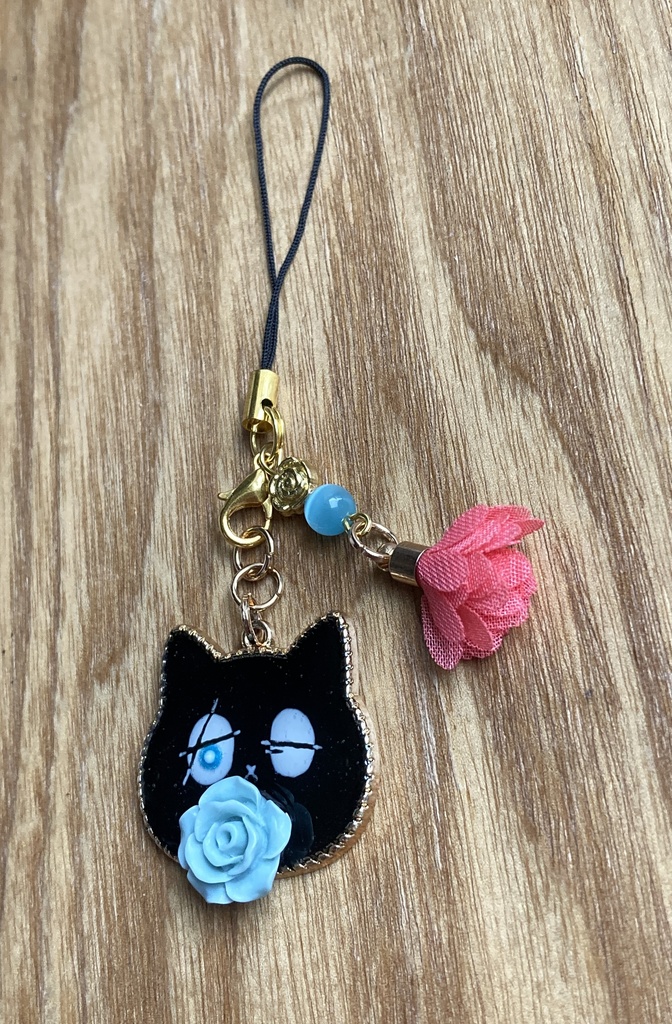 ドルタねこストラップ(花)