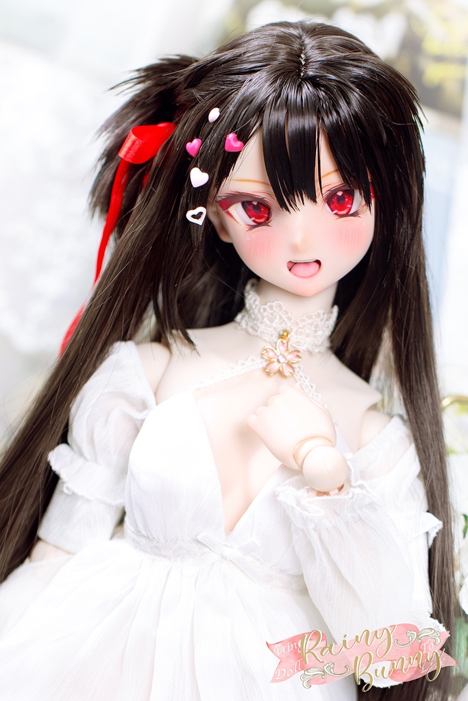 Rainybunny 【不器用な太陽ユリア】DDH09 セミホワイト肌ヘッド+アイ2種+ウィッグ(4点セット)レジン盛り DD Volks dollfie