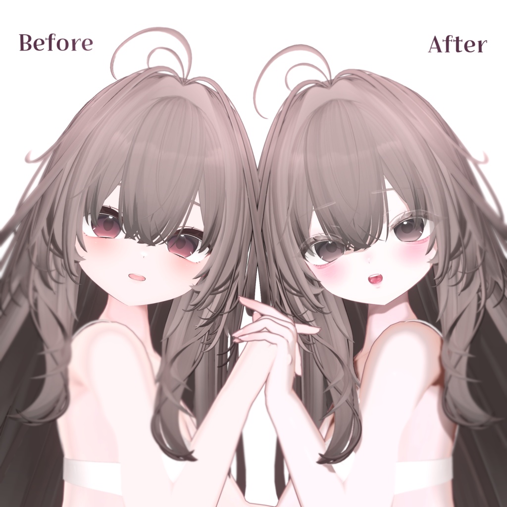 無料テクスチャ配布中!【輝夜 / kaguya】 kaguya make up & blend shape & Post Processing+omake🤎🪽