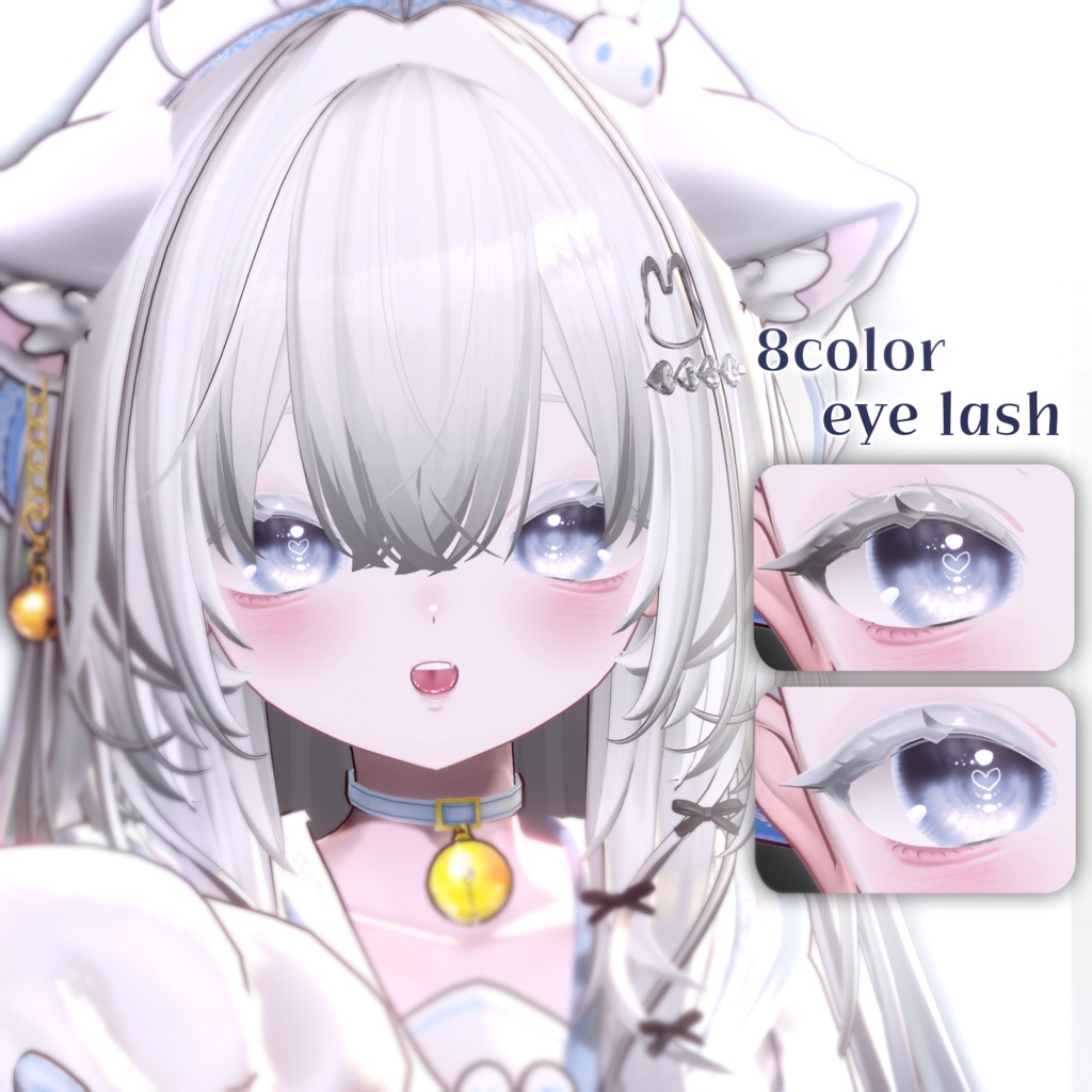 無料テクスチャ配布中!【輝夜 / kaguya】 kaguya make up & eye texture & blend shape & Post Processing+omake🩵🪽