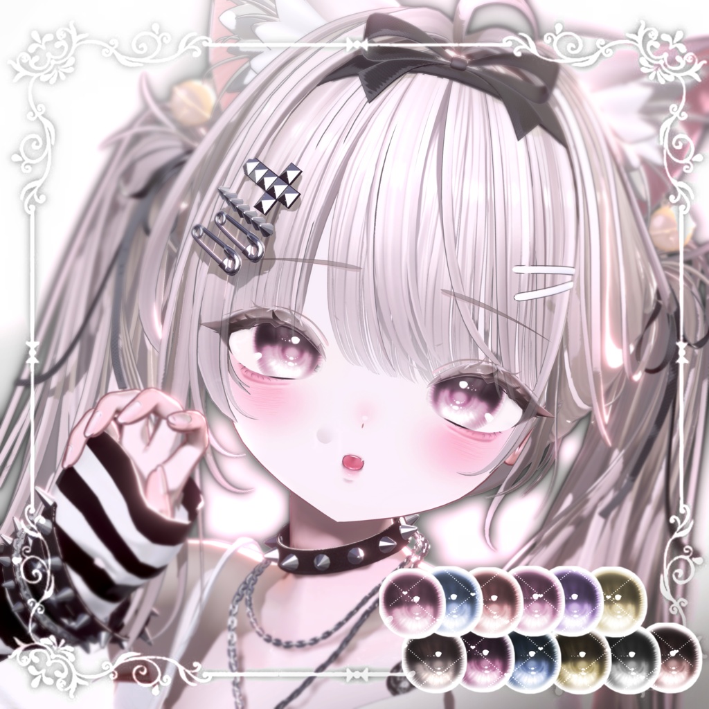 無料テクスチャ配布中!【輝夜 / kaguya】 kaguya make up & eye texture & blend shape & Post Processing+omake🩵🪽