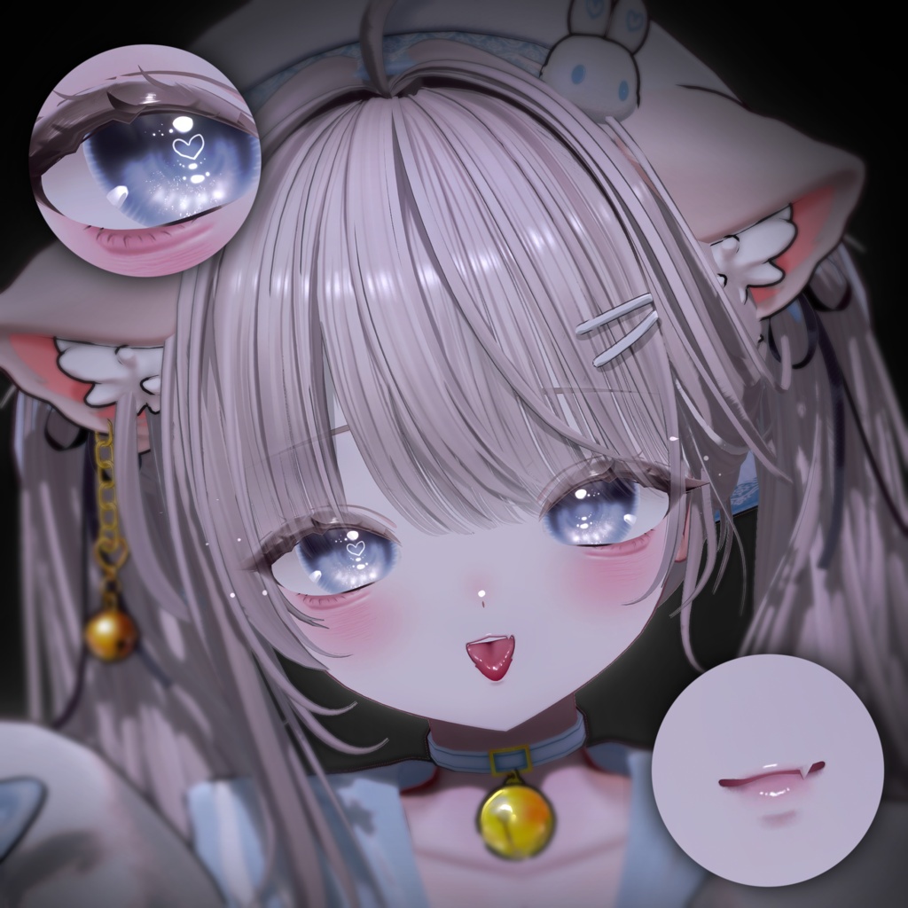 無料テクスチャ配布中!【輝夜 / kaguya】 kaguya make up & eye texture & blend shape & Post Processing+omake🩵🪽