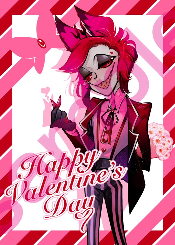 Alastor Valentine's day ハートグリッターアクリルブロック