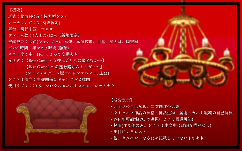 【CoCないシナリオ】Showdown the Goddess