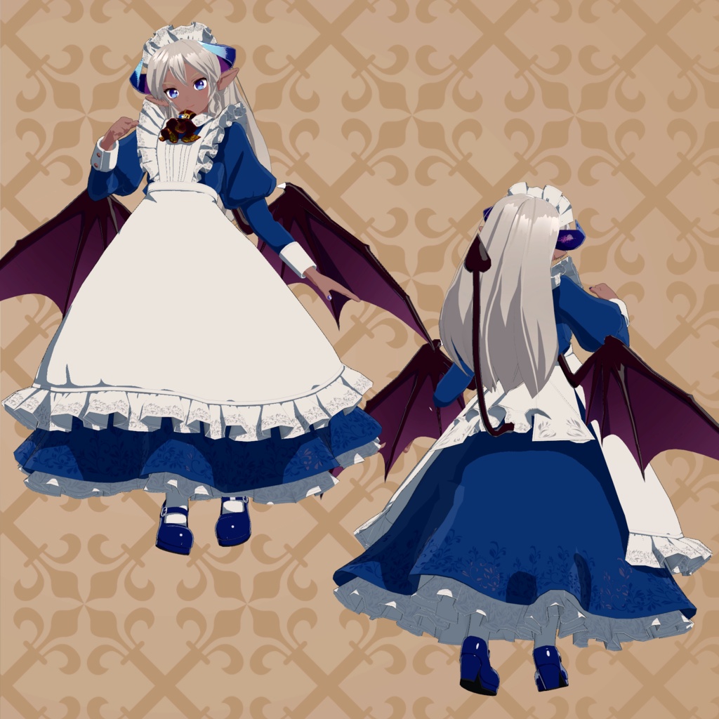 オリジナル3Dモデル「魔族のメイドさんRe」