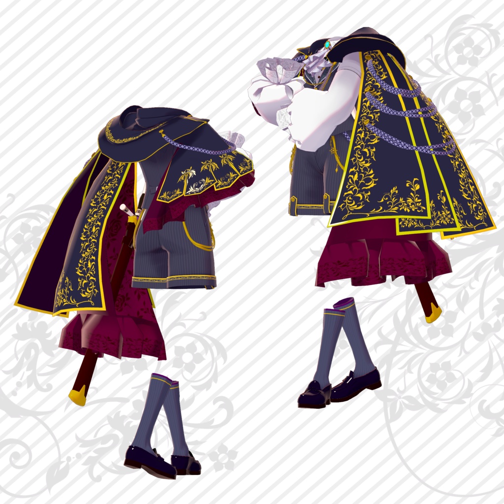 オリジナル3Dアバター衣装モデル「プレシャススーツ」(12アバター及び互換素体対応)