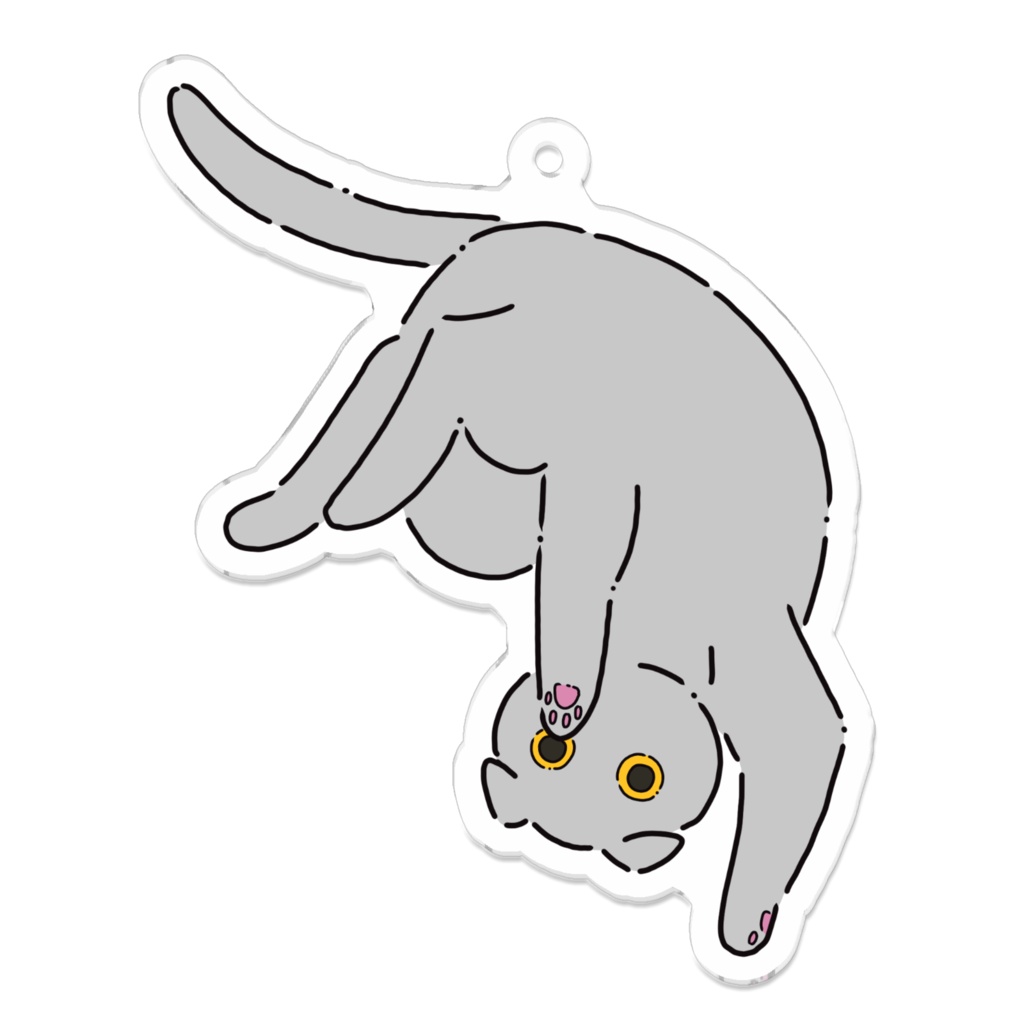 ゴロンねこアクリルキーホルダー(スコグレー)