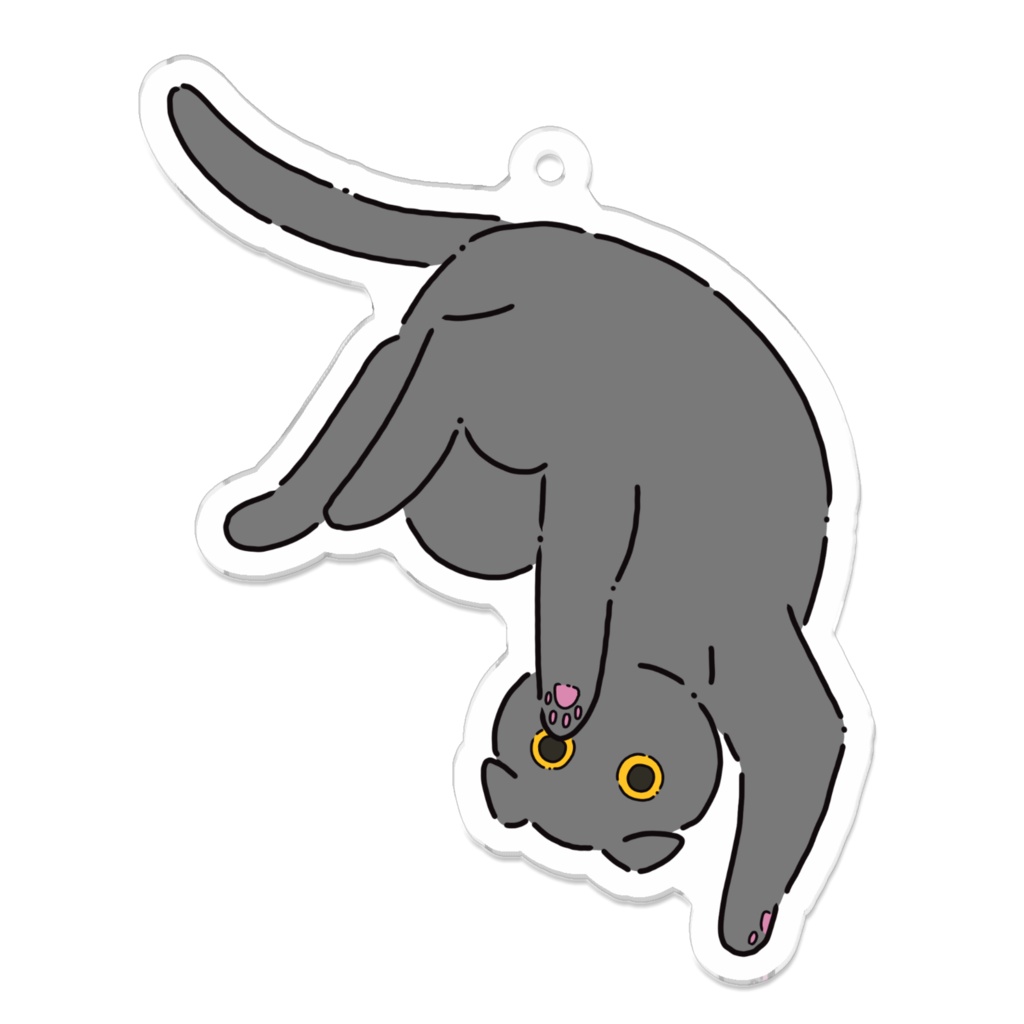 ゴロンねこアクリルキーホルダー(スコチャコールグレー)