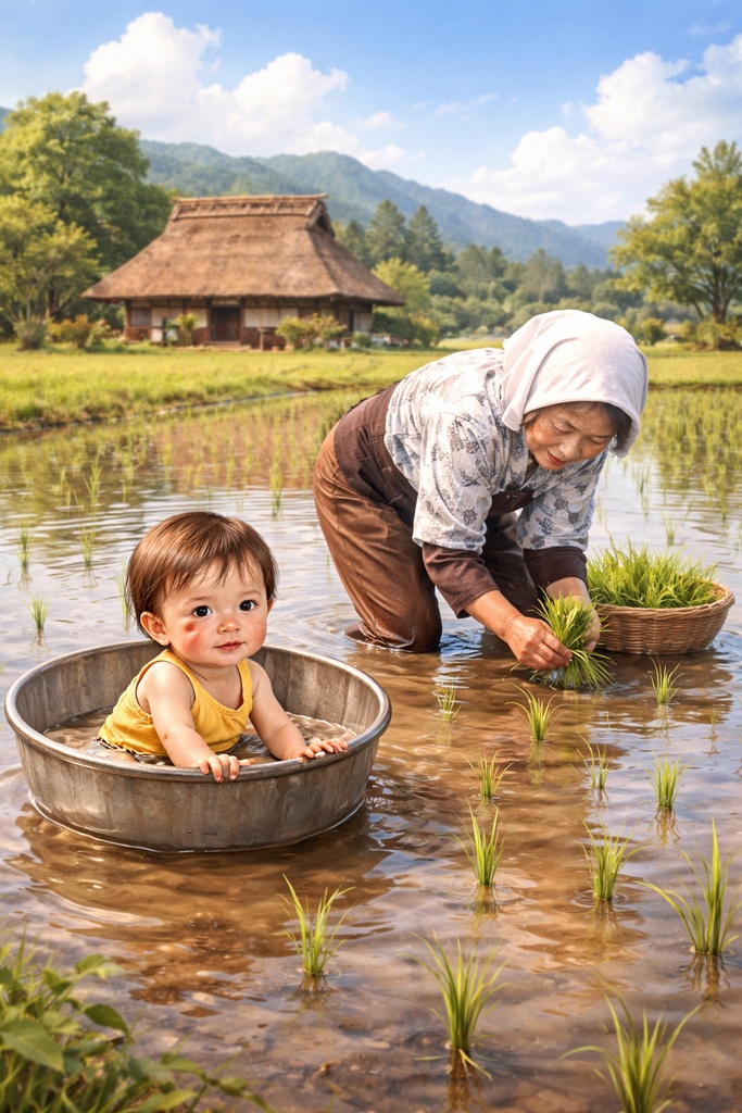 懐かしい夏の記憶～田んぼとおばあちゃん～
