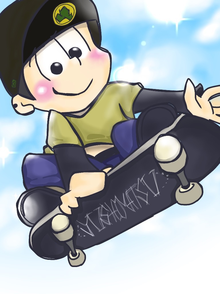 十四松 スケーター缶バッジ