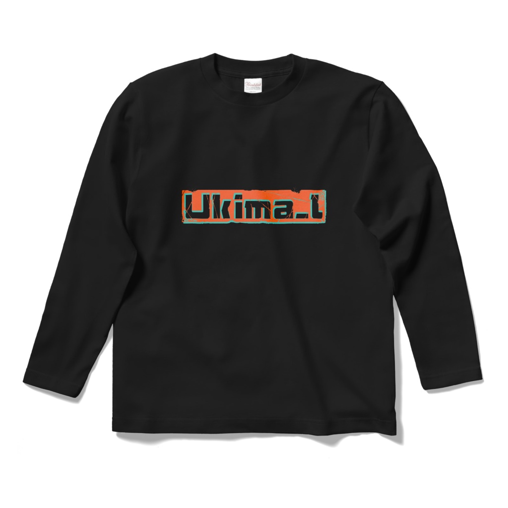 ukima_l ロゴ入りロングTシャツ（黒）