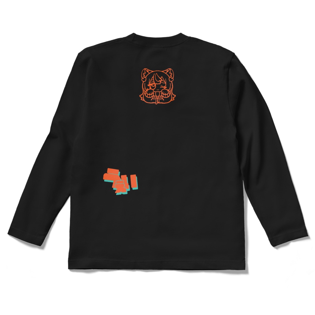 ukima_l ロゴ入りロングTシャツ(黒)