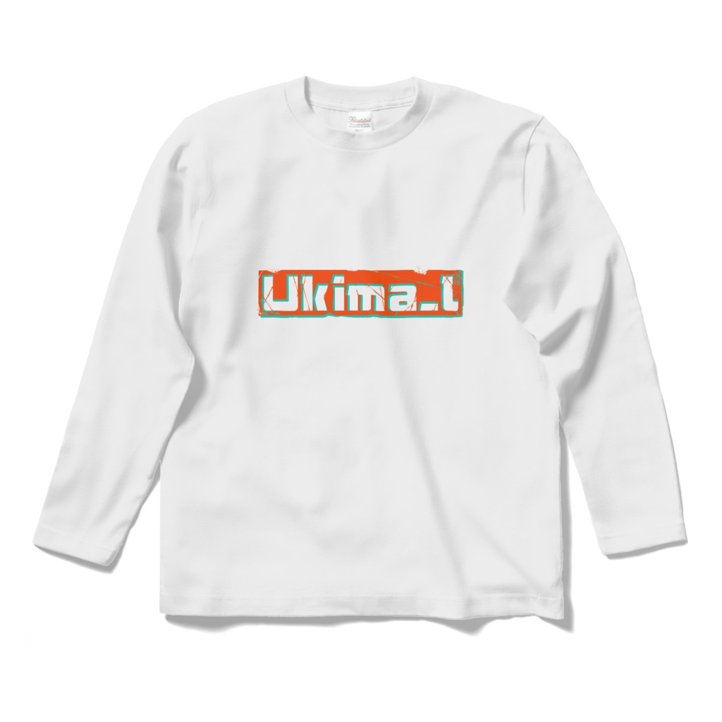 ukima_l ロゴ入りロングTシャツ（白）