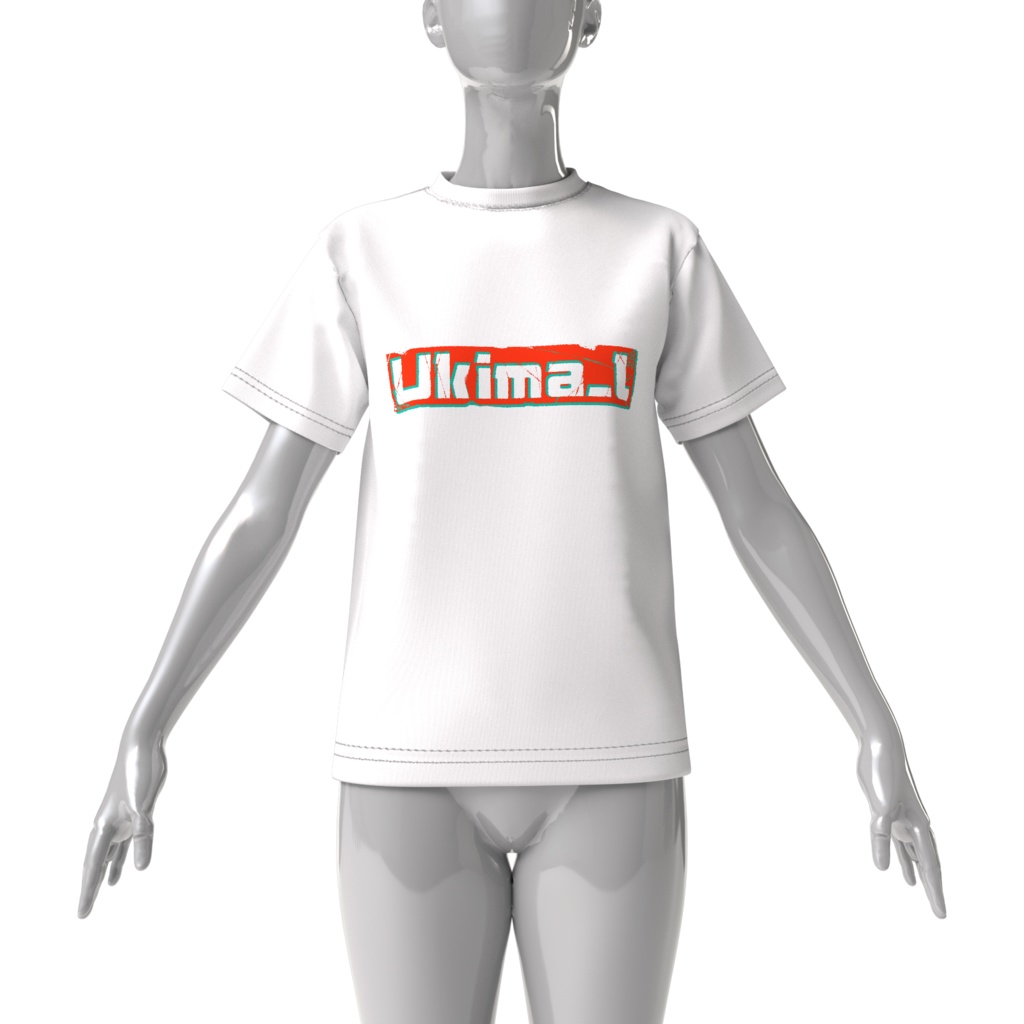 ukima_l ロゴ入りTシャツ(白)