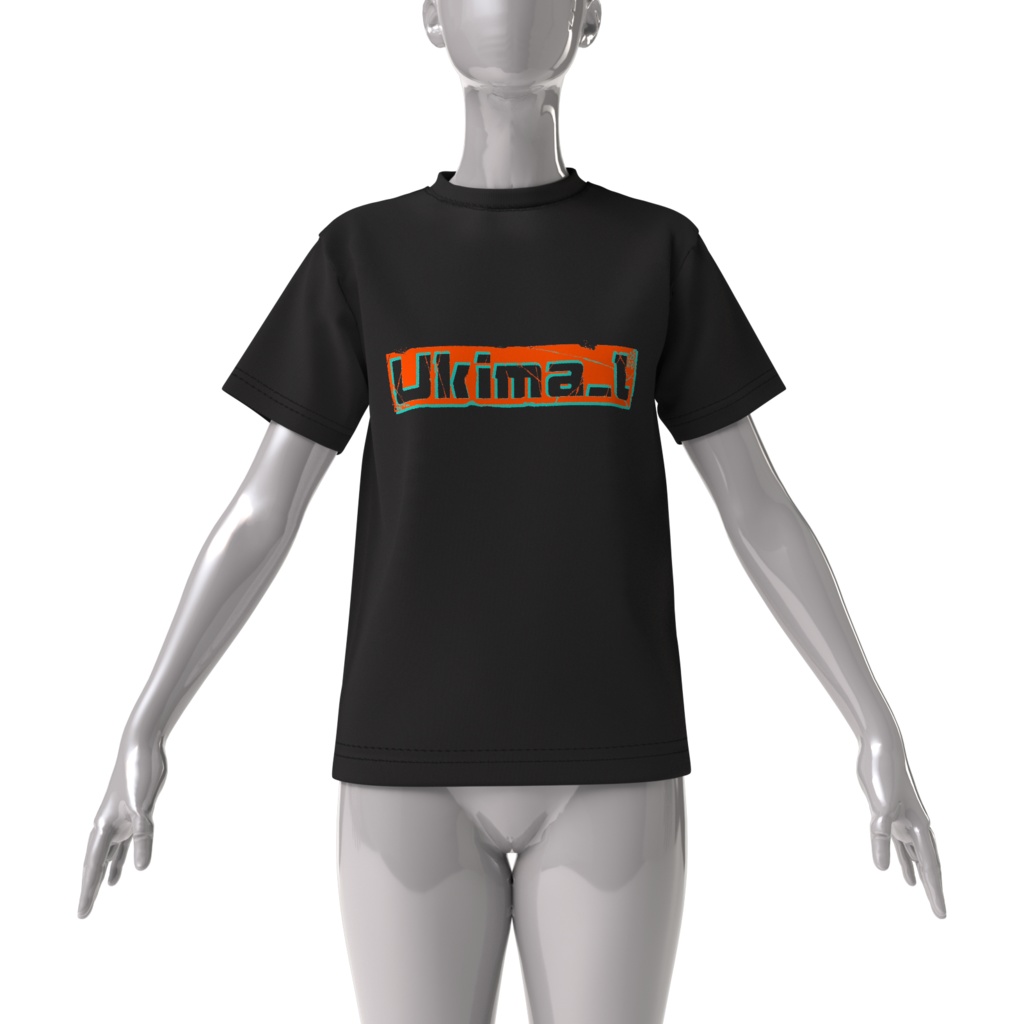 ukima_l ロゴ入りTシャツ(黒)