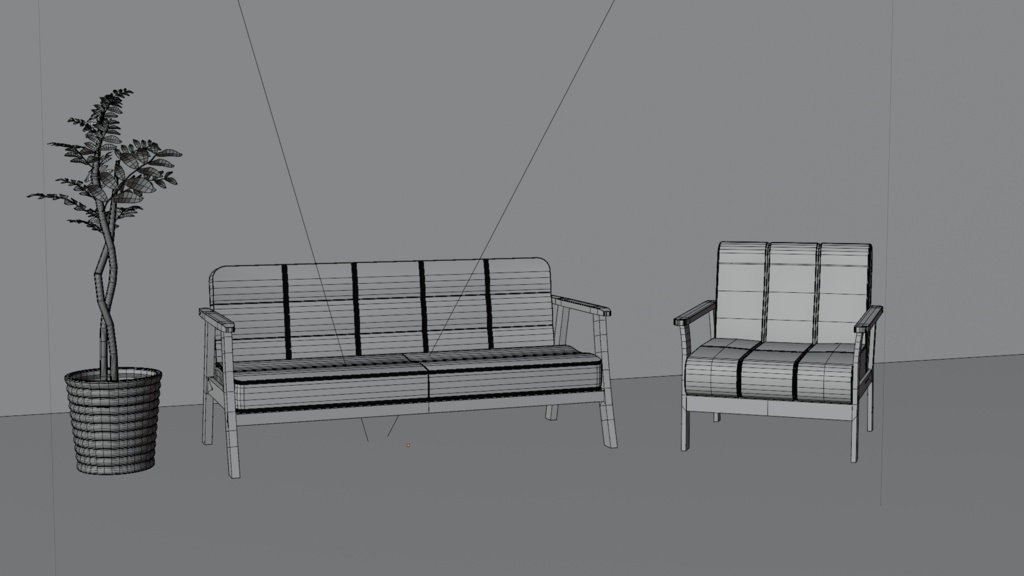 【ソファーセット】sofa set/3DCGモデル/blender【リメイク】