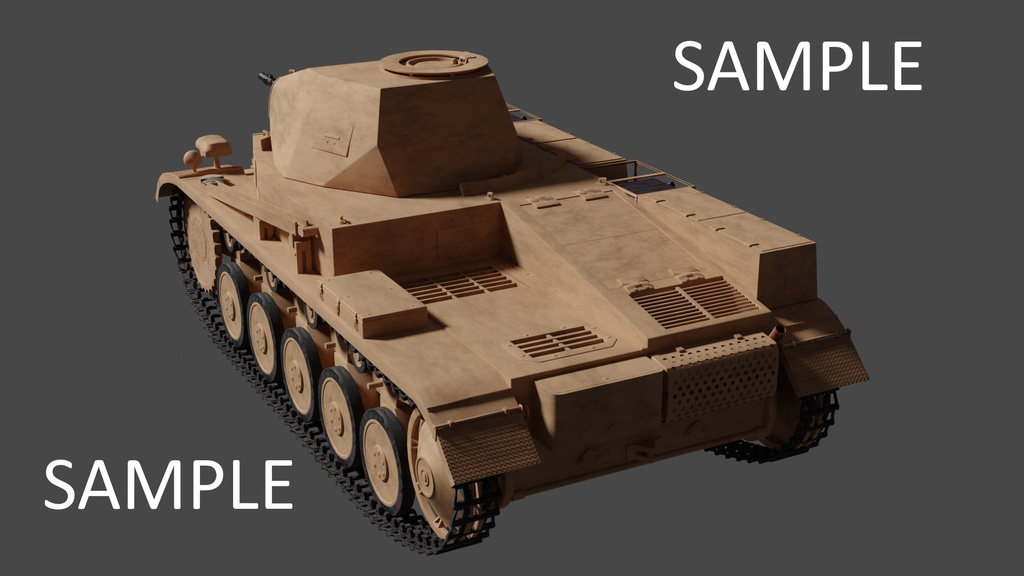 旧ドイツ軍・二号戦車・3DCGモデル