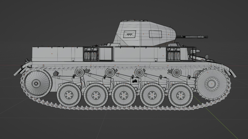 旧ドイツ軍・二号戦車・3DCGモデル