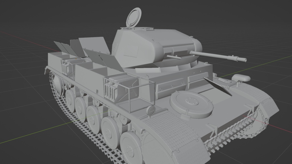 旧ドイツ軍・二号戦車・3DCGモデル