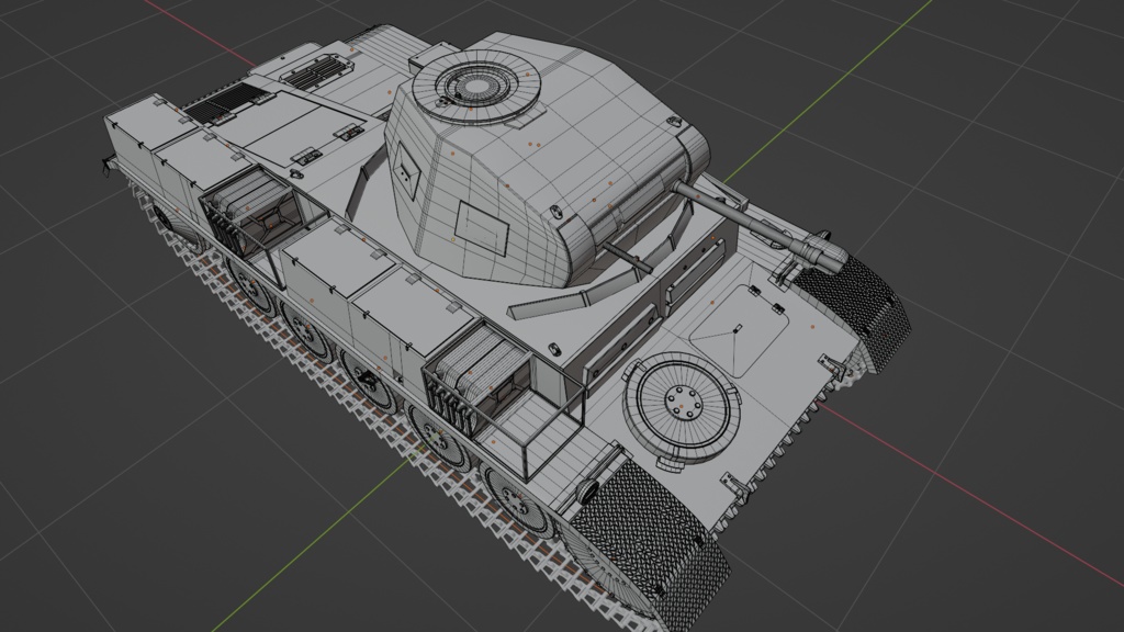 旧ドイツ軍・二号戦車・3DCGモデル