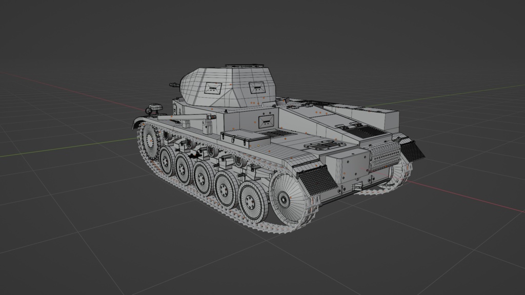 旧ドイツ軍・二号戦車・3DCGモデル