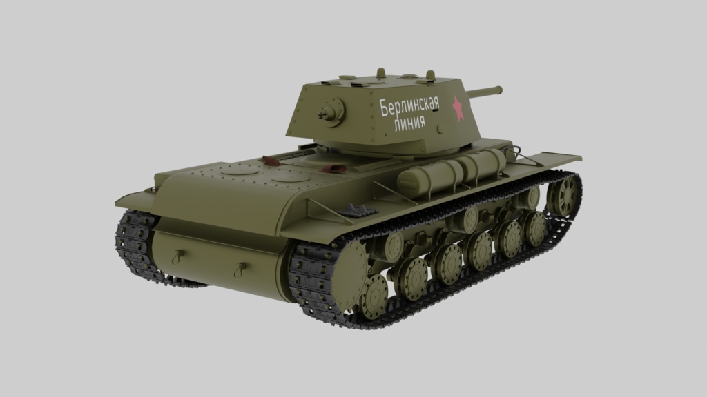 旧ソ連・KV1重戦車・3Dモデル