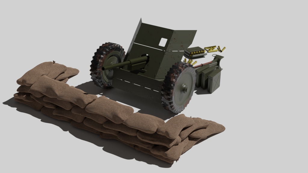 メーカー直売 - 人気ランキング pak35/pak35対戦車砲/土嚢/砲弾BOX/砲弾/3DCGモデル/blender その他