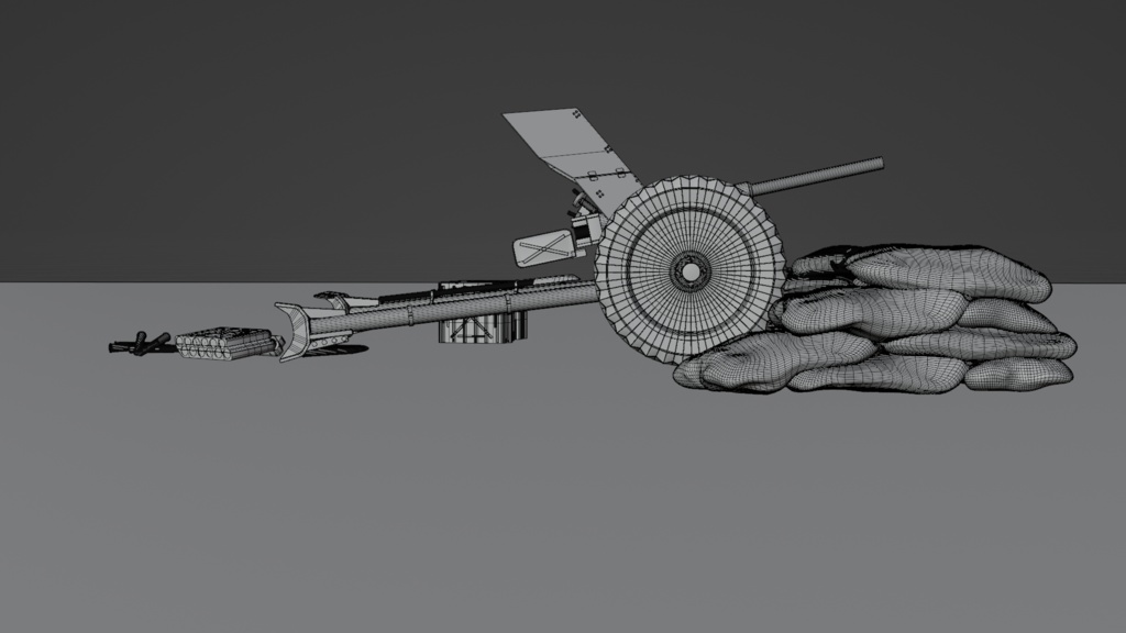 pak35/pak35対戦車砲/土嚢/砲弾BOX/砲弾/3DCGモデル/blender