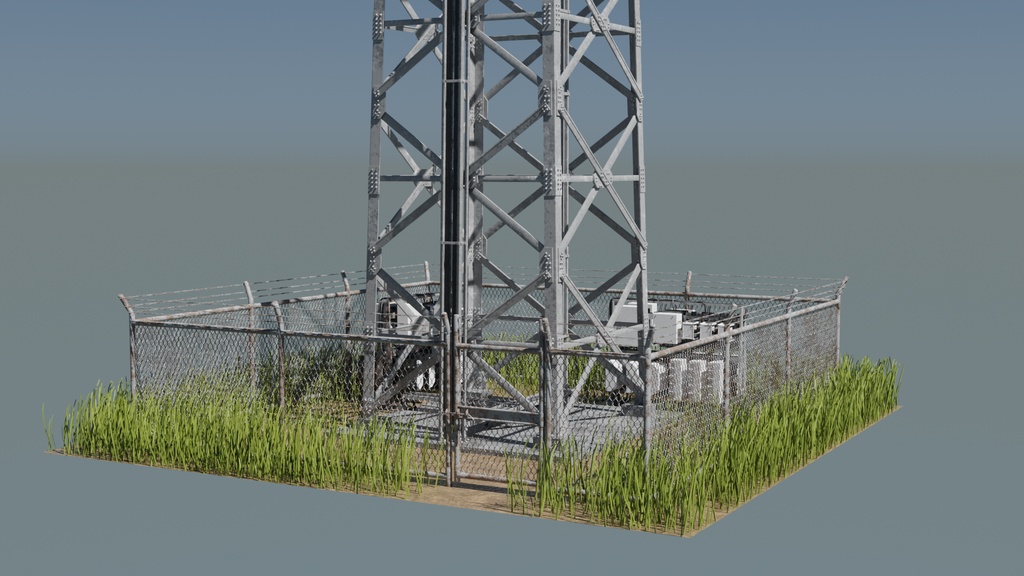 base station and fence/基地局とフェンス/3DCGモデル/blender
