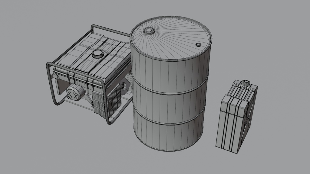 ドラム缶・ジェリカン・発電機 / oildrum_jerrycan_generator/3DCGモデル/blender