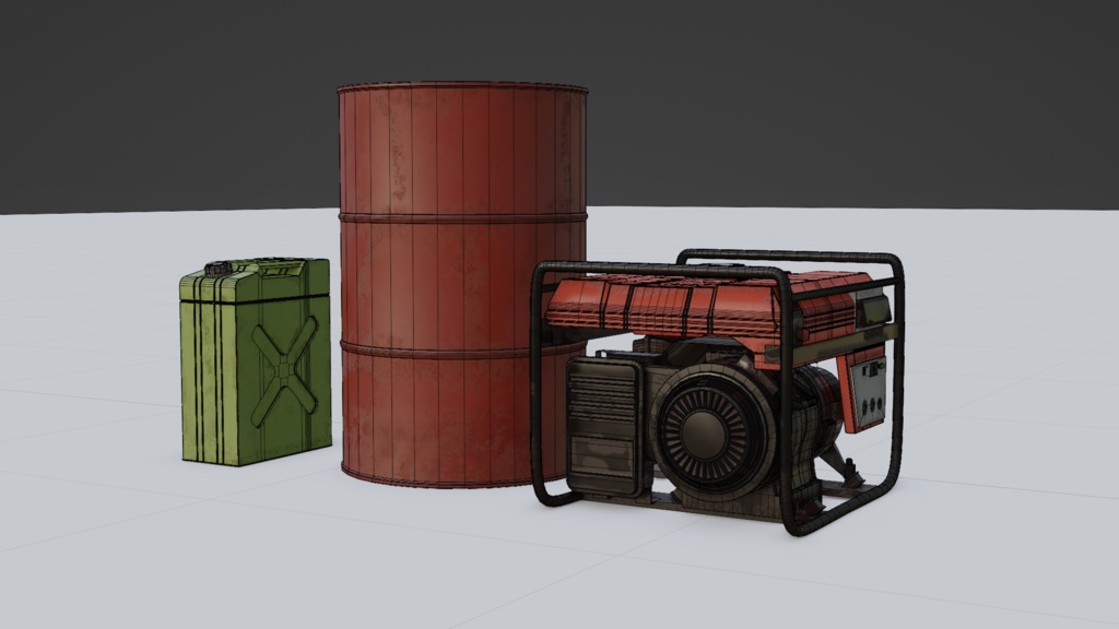 ドラム缶・ジェリカン・発電機 / oildrum_jerrycan_generator/3DCGモデル/blender