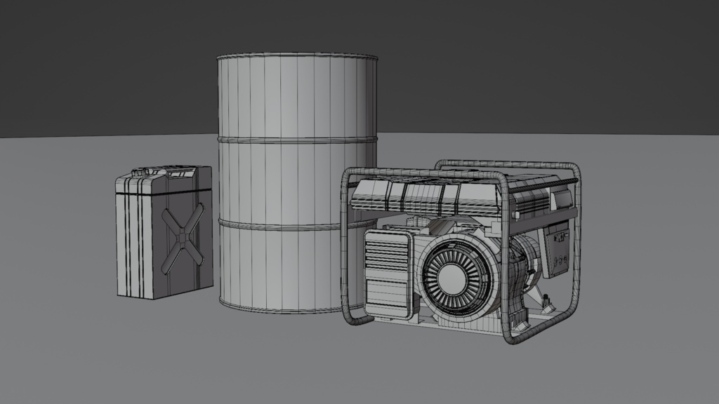 ドラム缶・ジェリカン・発電機 / oildrum_jerrycan_generator/3DCGモデル/blender