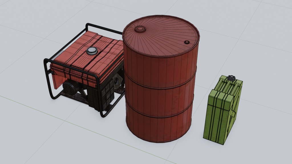 ドラム缶・ジェリカン・発電機 / oildrum_jerrycan_generator/3DCGモデル/blender