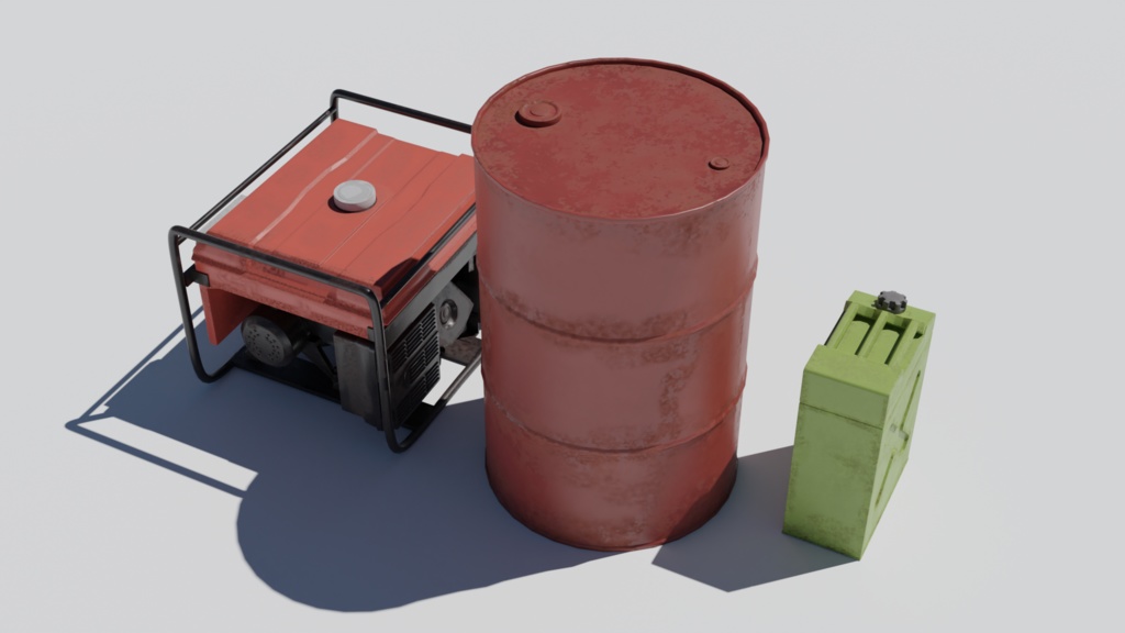 ドラム缶・ジェリカン・発電機 / oildrum_jerrycan_generator/3DCGモデル/blender